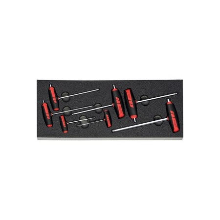 Holex Hexagon screwdriver set with T in Heavy Duty Foam, 7 Pc 952926 7